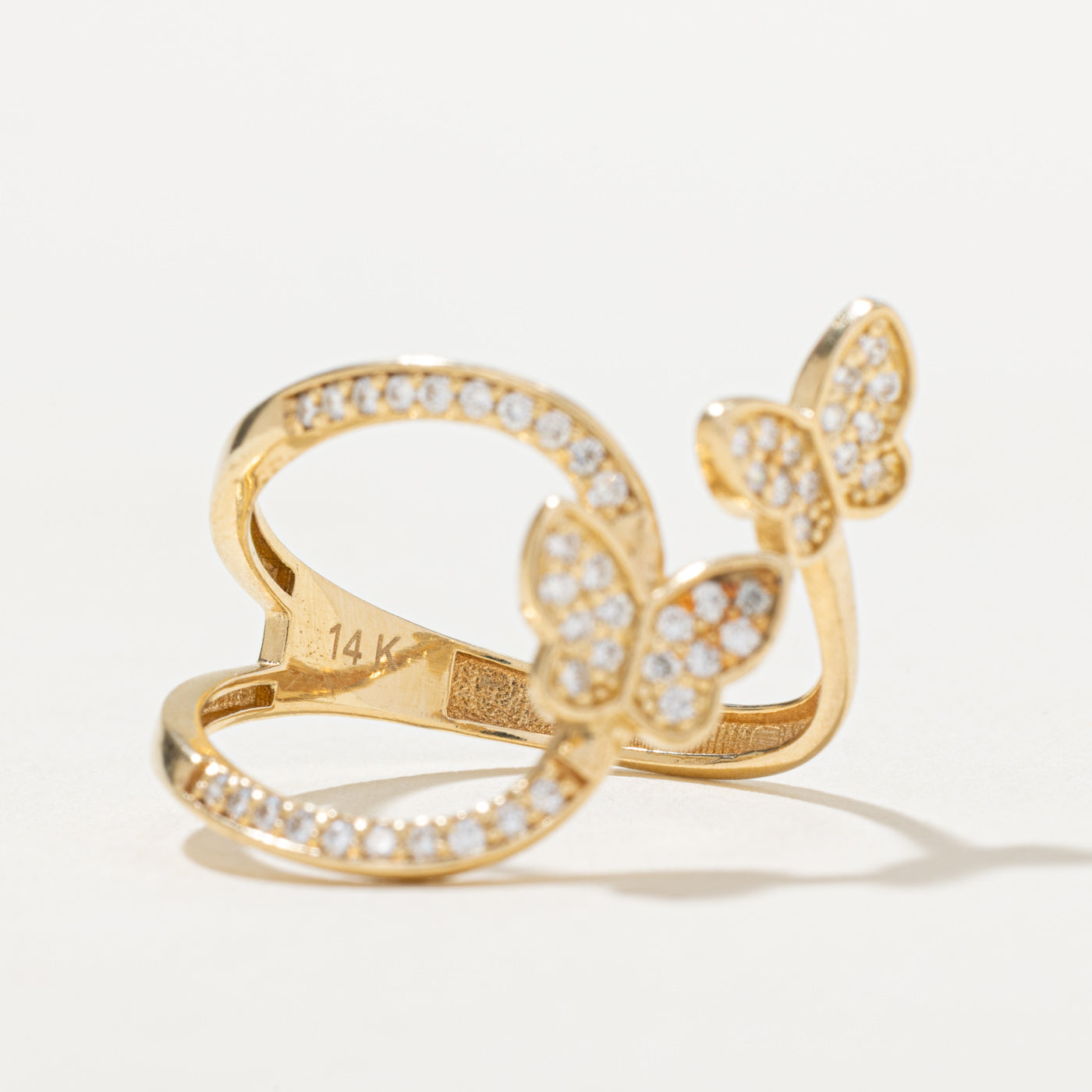 0.24ctw Diamond Butterfly Ring for Women - Size 7.5 - Elegant Sterling Silver Jewelry for Anniversary, Birthday & Romantic Gifts