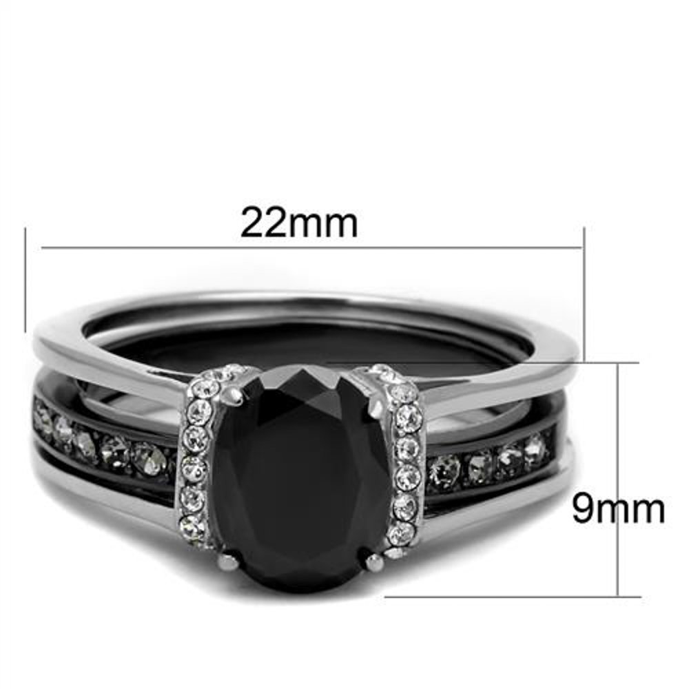 Marimor Black Cubic Zirconia Wedding Rings Set for Couples - Perfect for Engagements & Anniversaries