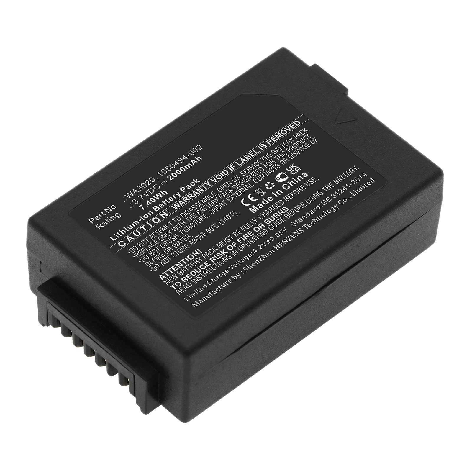Synergy Digital Barcode Scanner Battery - 2000mAh Li-ion Replacement for TEKLOGIX Workabout Pro 7527S-G2 & PSION WA3006 - High Capacity 3.7V Power Supply for Warehouse, Retail, and Logistics Scanning Operations