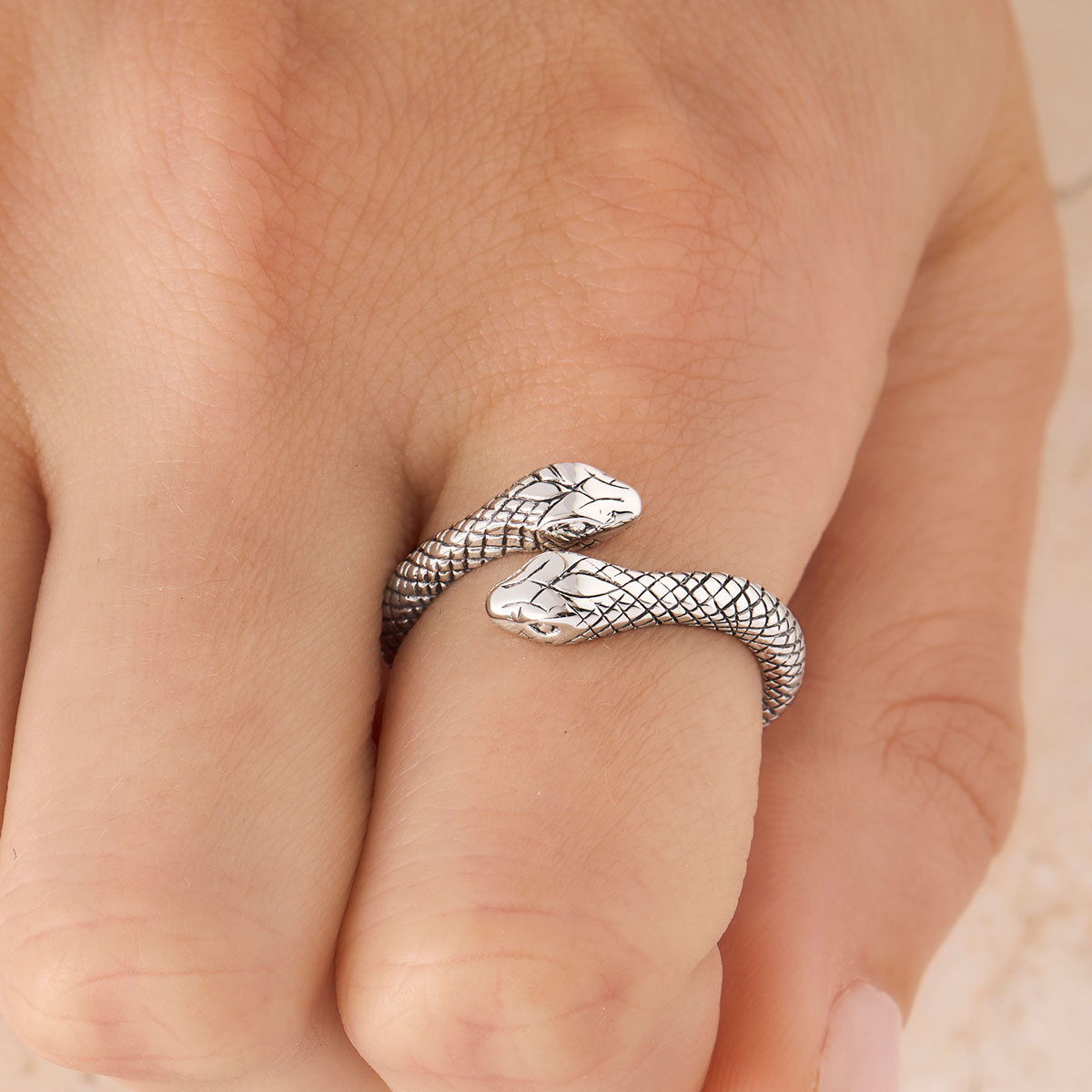 Rebirth Snake Ring - Elegant Sterling Silver Serpent Jewelry for Women | Perfect for Gothic Fashion, Boho Style & Everyday Wear