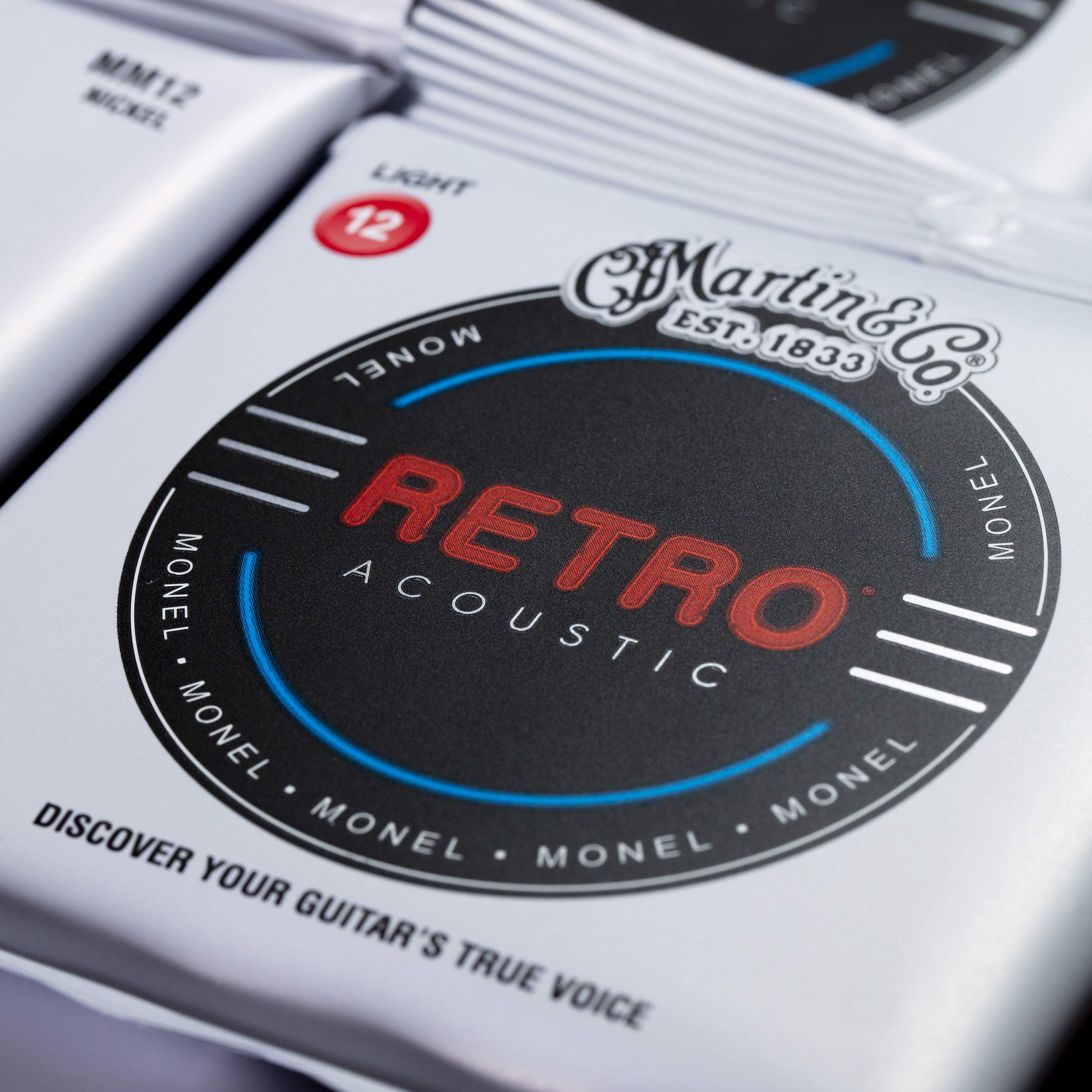 Martin Retro Acoustic Guitar Strings - .010-.047 Extra Light Gauge for Folk & Fingerstyle Playing | Perfect for Beginners & Travel Guitars | Studio & Live Performance Ready