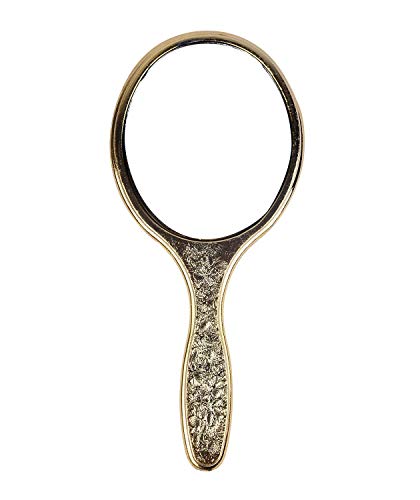 GLAN Golden Handheld Vanity Mirror for Women & Girls - Portable Travel Makeup Mirror, Decorative Cosmetic Mirror (20g, Pack of 1) - Perfect for Home, Travel & On-the-Go Touch Ups