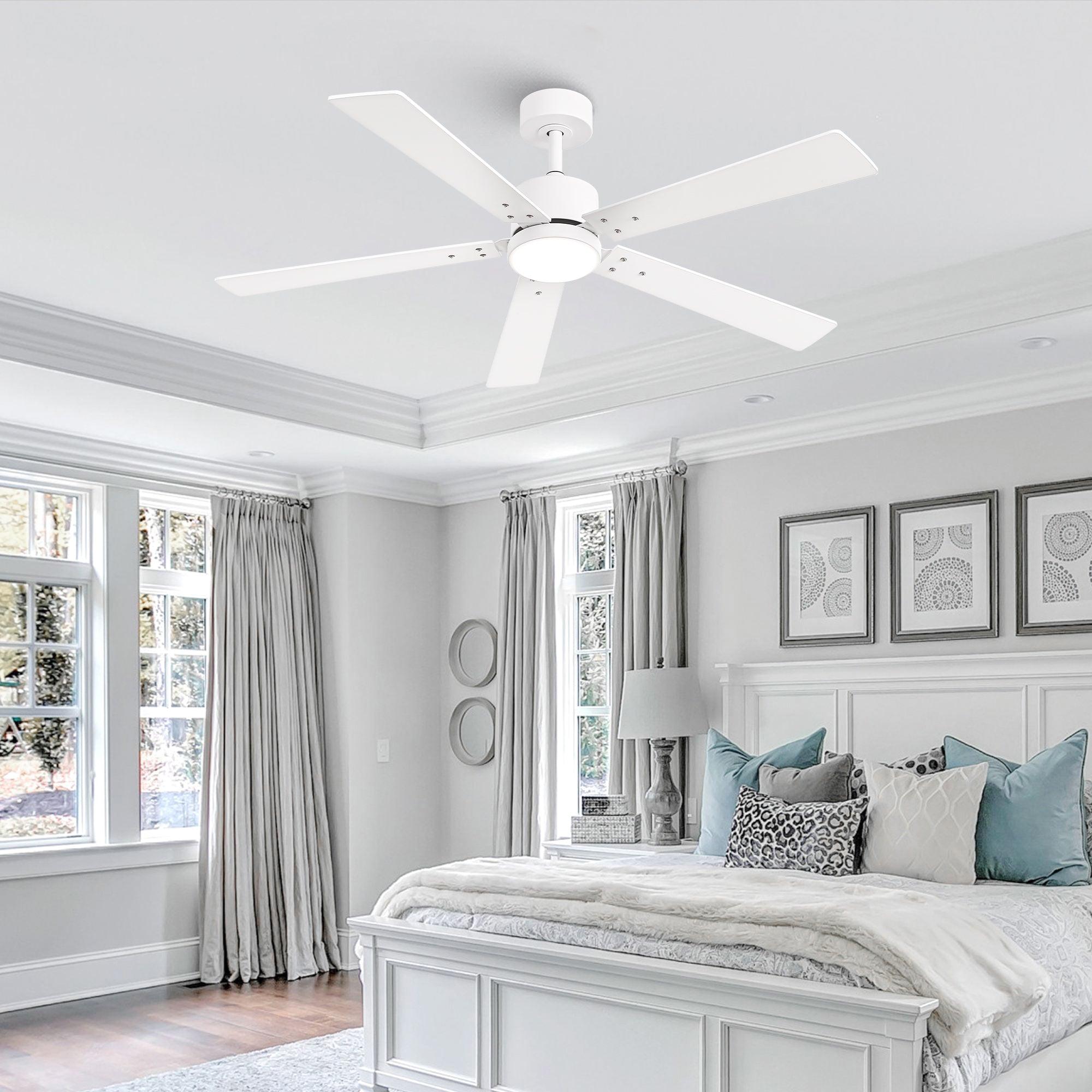 Vaczon 56 Inch DC Motor Ceiling Fan with Remote Control, LED Light Kit - Energy Efficient Quiet Operation for Living Room, Bedroom, Office