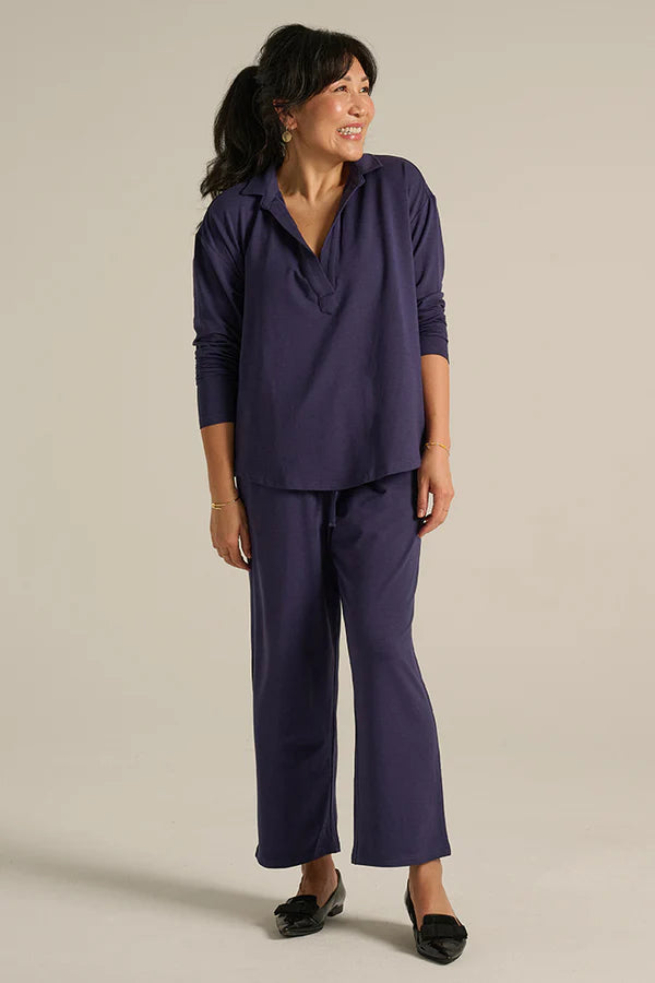 Stevie Top Women's Indigo Blue Casual Blouse - Perfect for Everyday Wear, Office & Date Nights