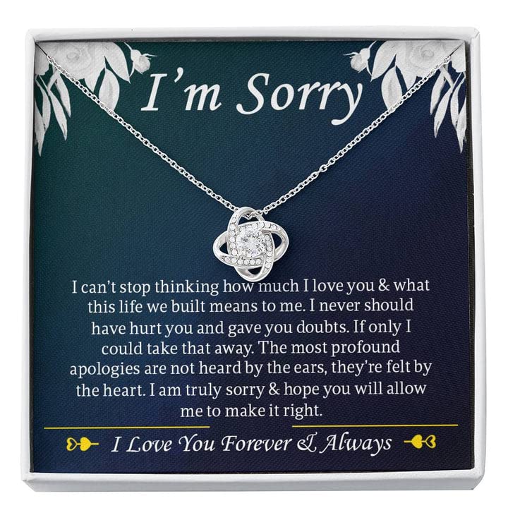 Love Knot Necklace for Girlfriend - Anniversary & Birthday Gift with Card & Box - Romantic Jewelry for Her
