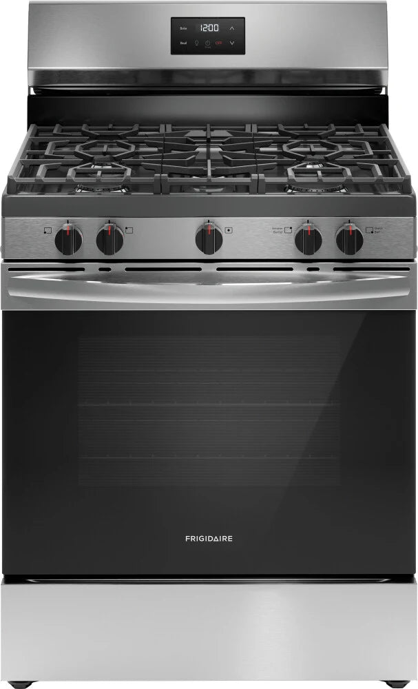 Frigidaire FCRG3052BS 30-Inch Stainless Steel Gas Range - Professional Style Oven with 5 Burners, Convection Bake & Self-Cleaning - Perfect for Home Kitchens & Cooking Enthusiasts