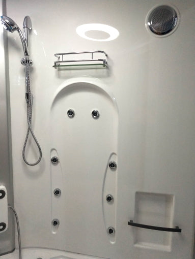 GSI Corner Steam Shower and Bathtub Enclosure 61 x 61 Inches - GT0514 Model for Luxurious Spa Experience at Home | Perfect for Small Bathrooms & Modern Bathroom Designs