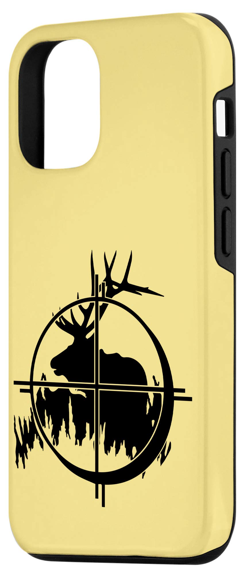Funny Elk Hunting Deer iPhone 12/12 Pro Case - Yellow Buck Doe Stag Fawn Design - Perfect for Outdoor Enthusiasts & Hunting Lovers
