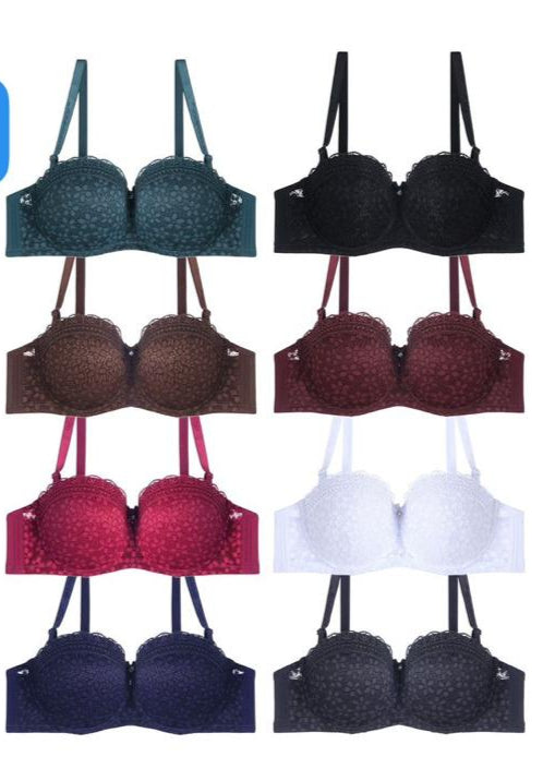 Lace Overlay Bra - Thin Cup Push Up Bra for Women - Sexy & Comfortable Lingerie for Date Night & Special Occasions