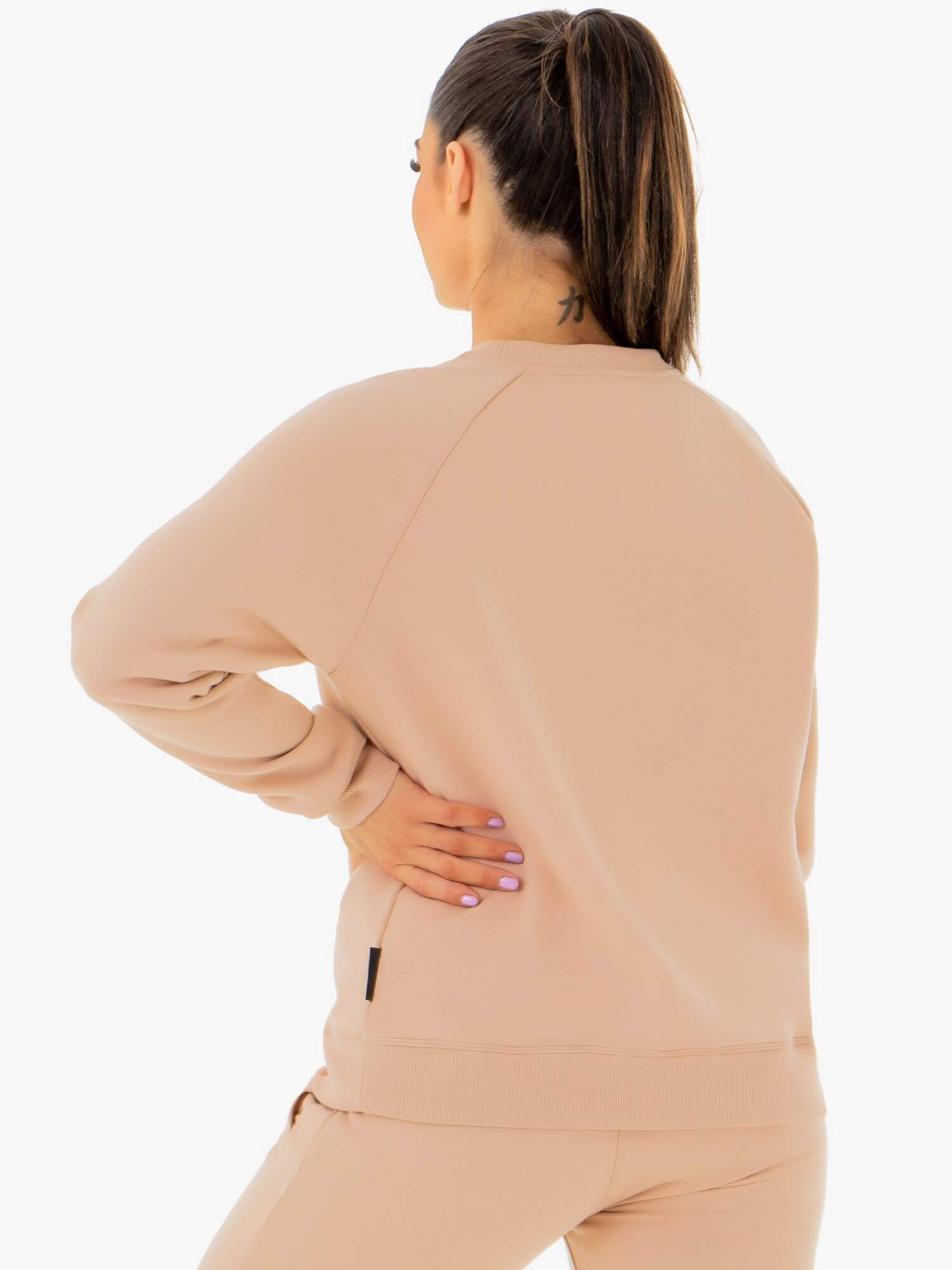 Cozy Boyfriend Sweater in Nude - Soft Oversized Knit Pullover for Women | Perfect for Casual Outings & Relaxing at Home
