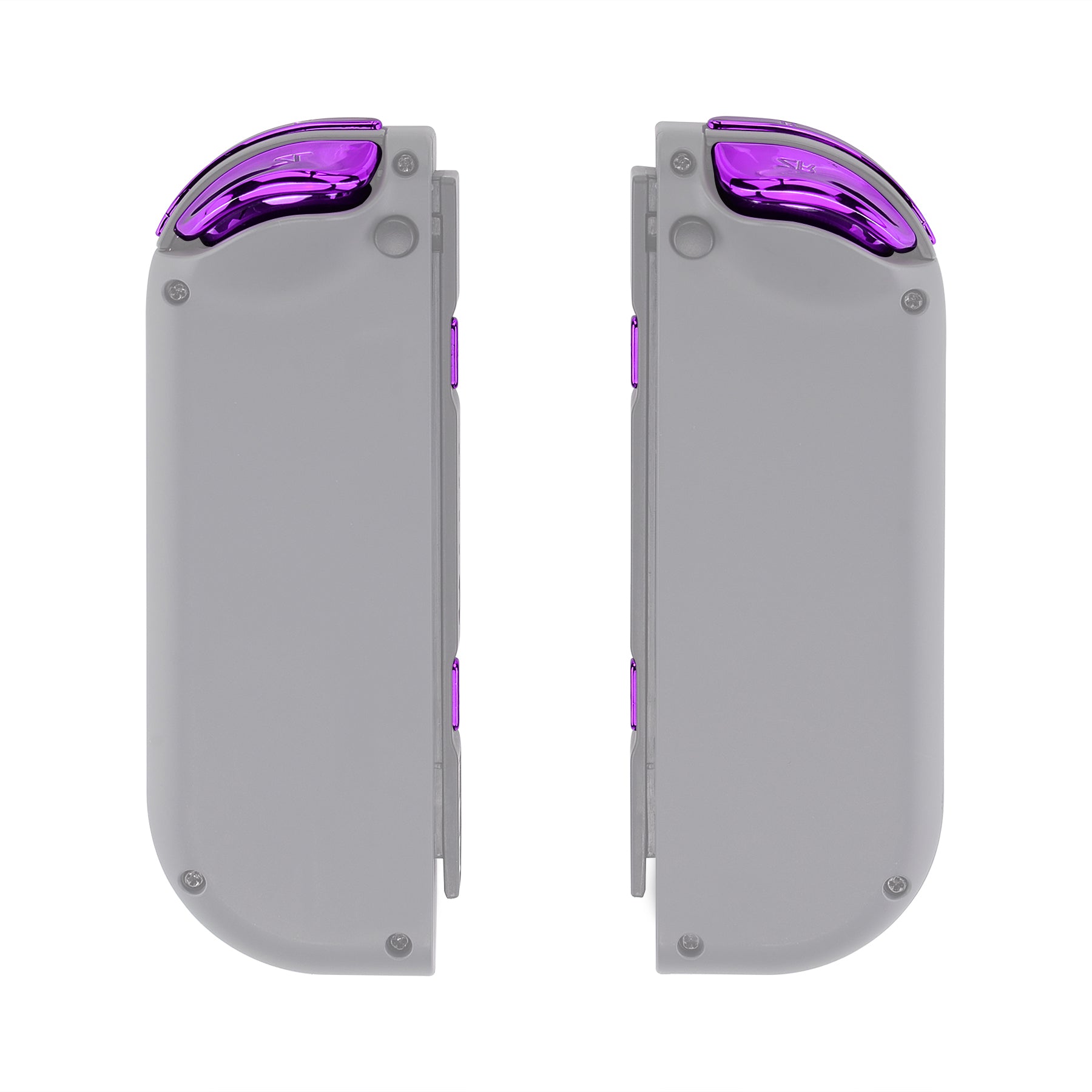 eXtremeRate Chrome Purple Glossy Replacement Buttons Kit for Nintendo Switch JoyCon & OLED JoyCon - ABXY Direction Keys, SR SL L R ZR ZL Triggers with Springs & Tools (Shell Not Included) | Perfect for DIY Controller Repair & Customization