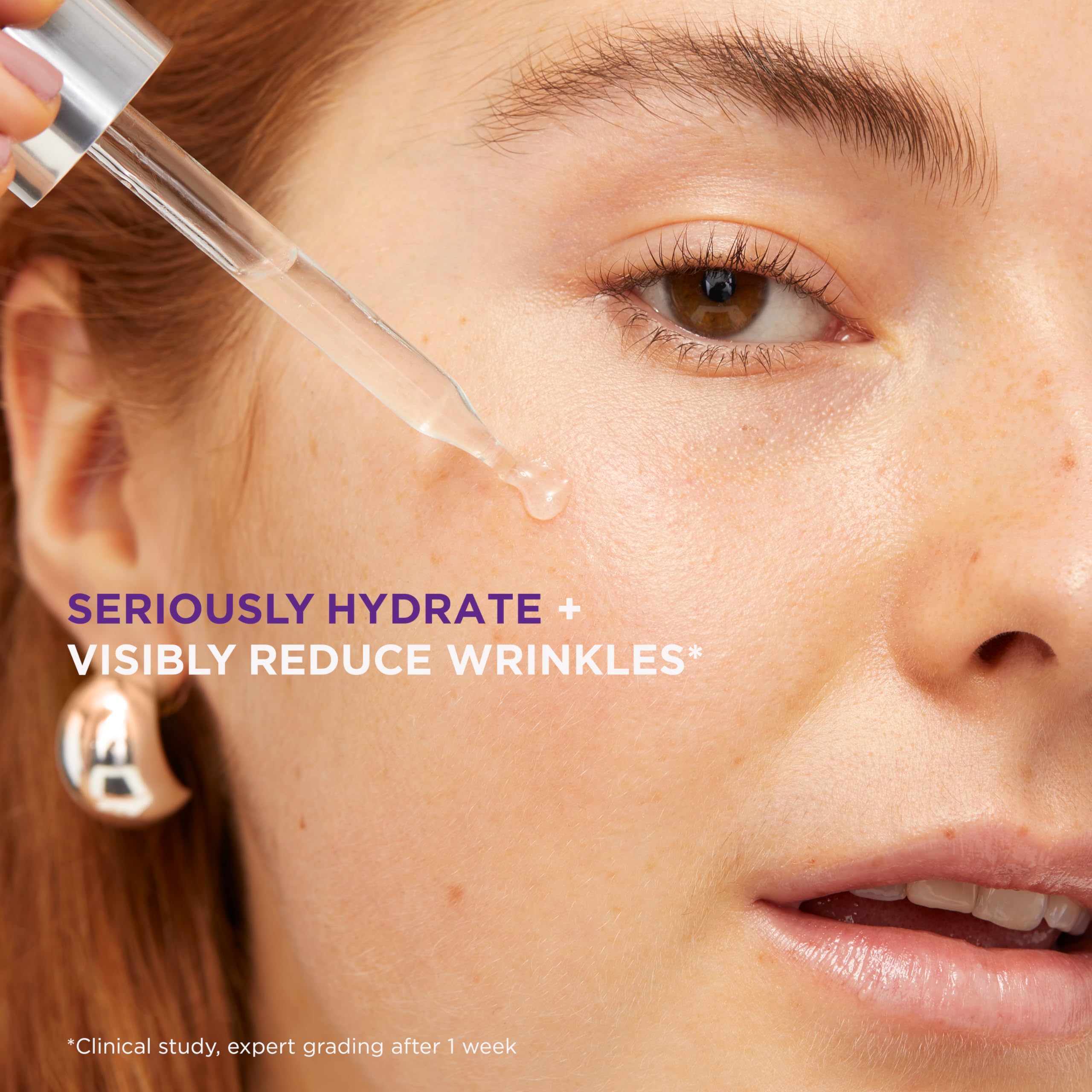 L'Oreal Paris Revitalift Derm Intensives 1.5% Pure Hyaluronic Acid Serum with Vitamin C - Anti-Aging Face Serum for Hydration, Moisturizing & Wrinkle Reduction, 1.7 Oz - Perfect for Daily Skincare Routine & Nighttime Skin Repair