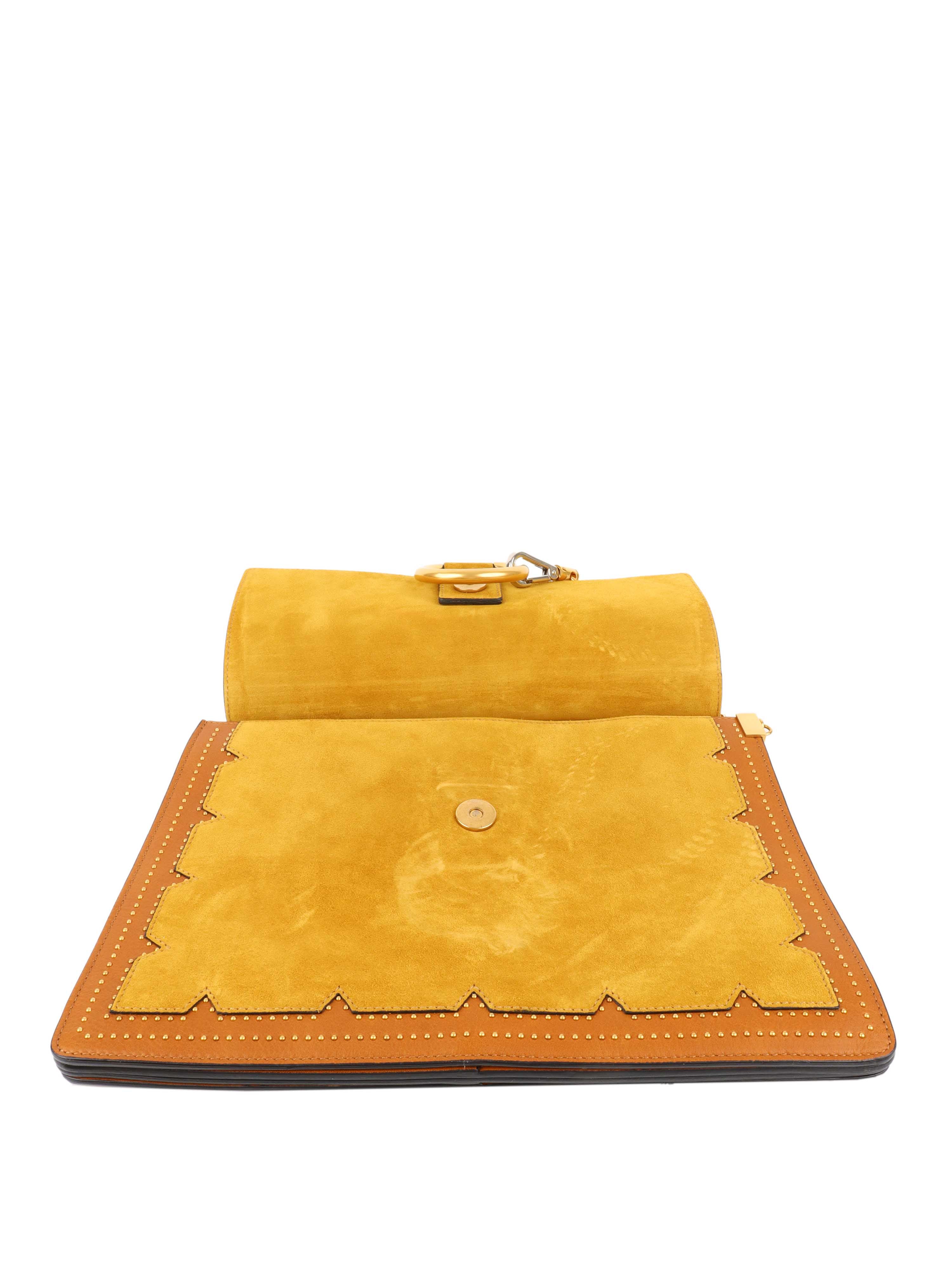 Chloe Medium Suede Mustard Faye Crossbody Bag - Stylish Women's Handbag for Work, Travel & Everyday Use