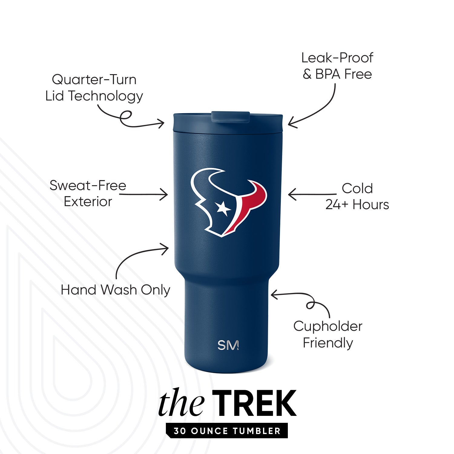 NFL Trek Tumbler - 20oz Insulated Stainless Steel Water Bottle with Lid & Straw - Keep Drinks Hot/Cold for Hours - Perfect for Football Games, Gym, Work & Outdoor Activities