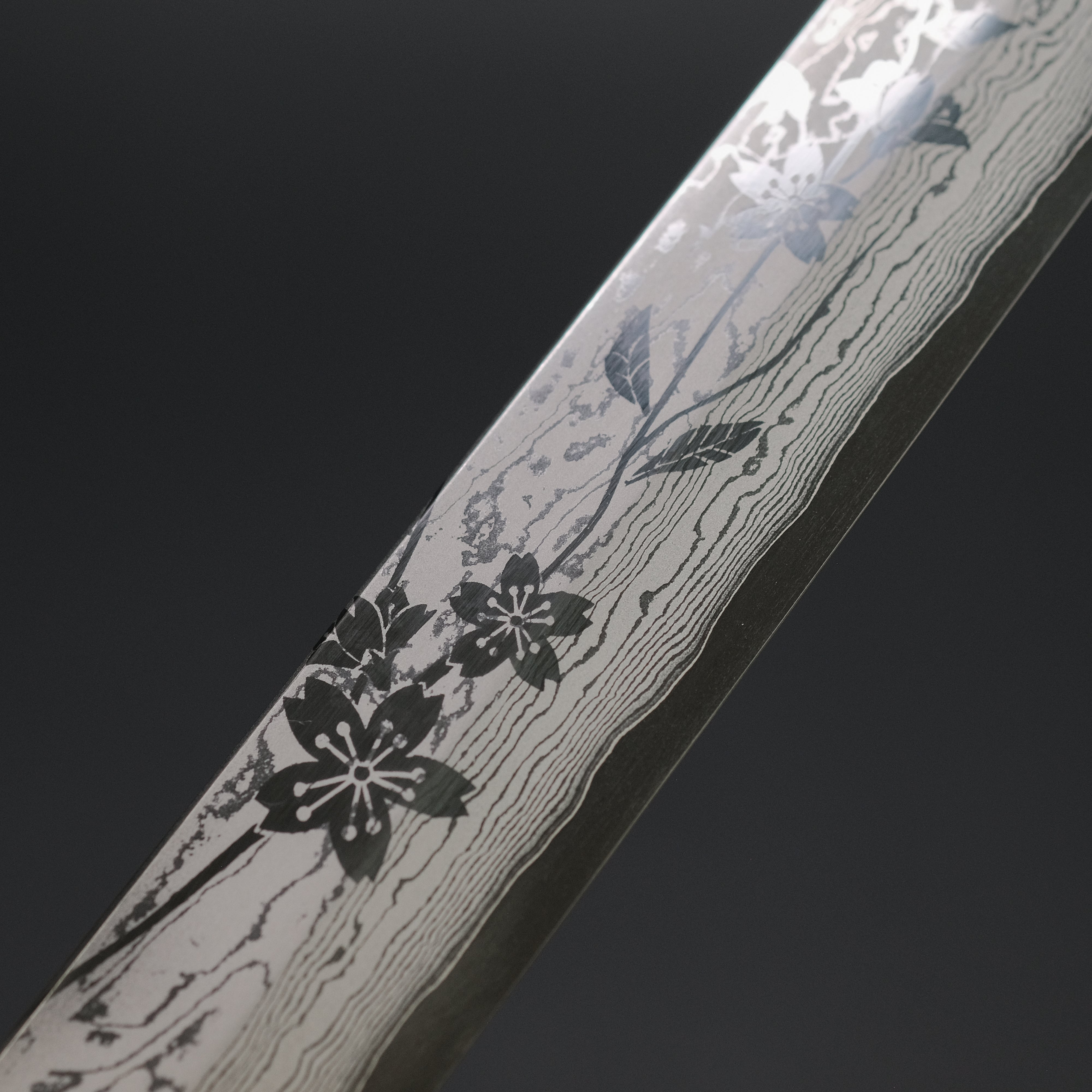 Hitohira Sakura Damascus Sakimaru Takobiki 300mm Japanese Chef Knife with Cherry Wood Handle & Saya - Perfect for Sushi, Sashimi & Precision Meat Cutting