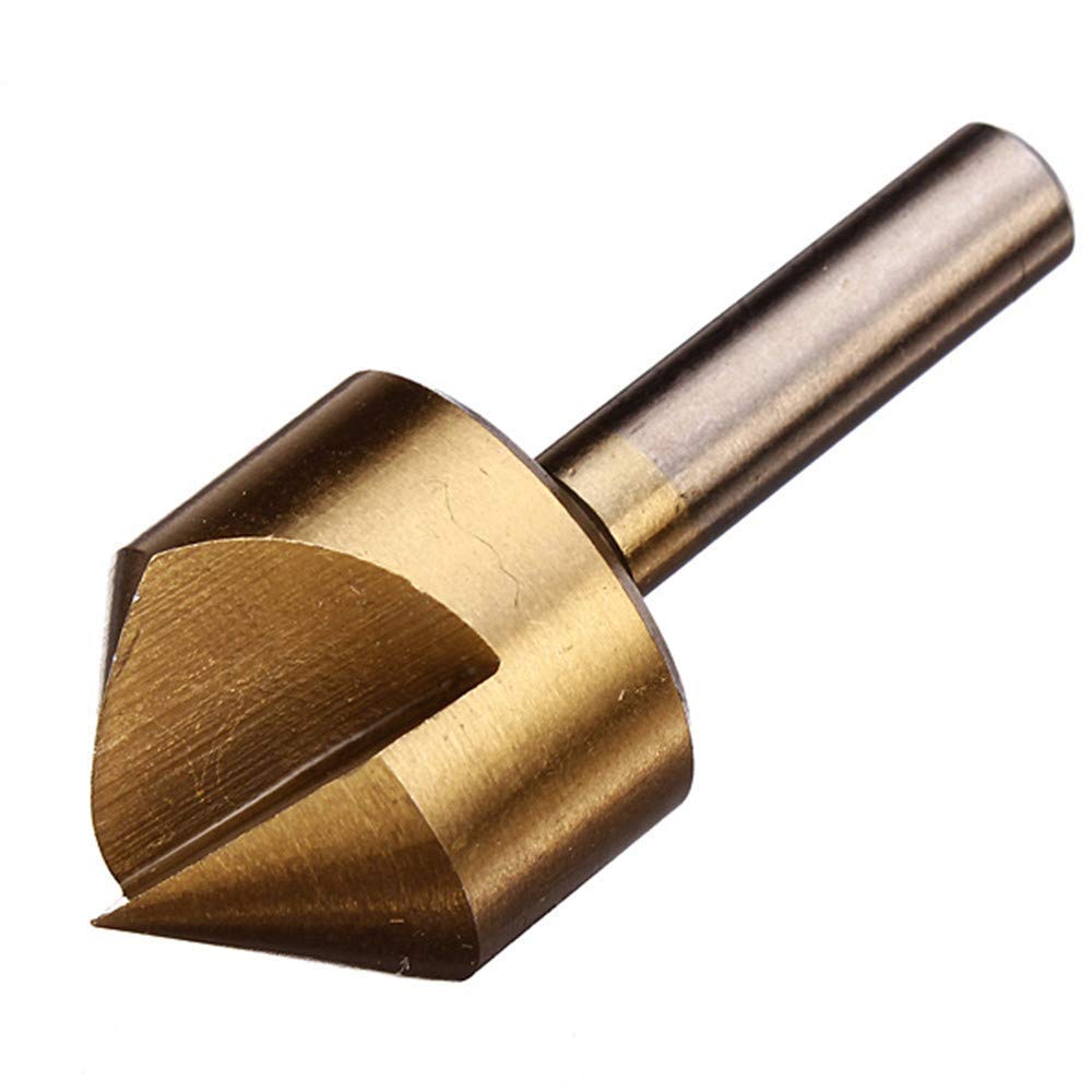 3PCS Single Flute 90 Degree Edge Chamfer Set Countersink Drill Bits - High Speed Steel HSS Tool for Woodworking, Metalworking & DIY Projects - Perfect for Countersinking Screws in Furniture, Cabinets and Metal Parts