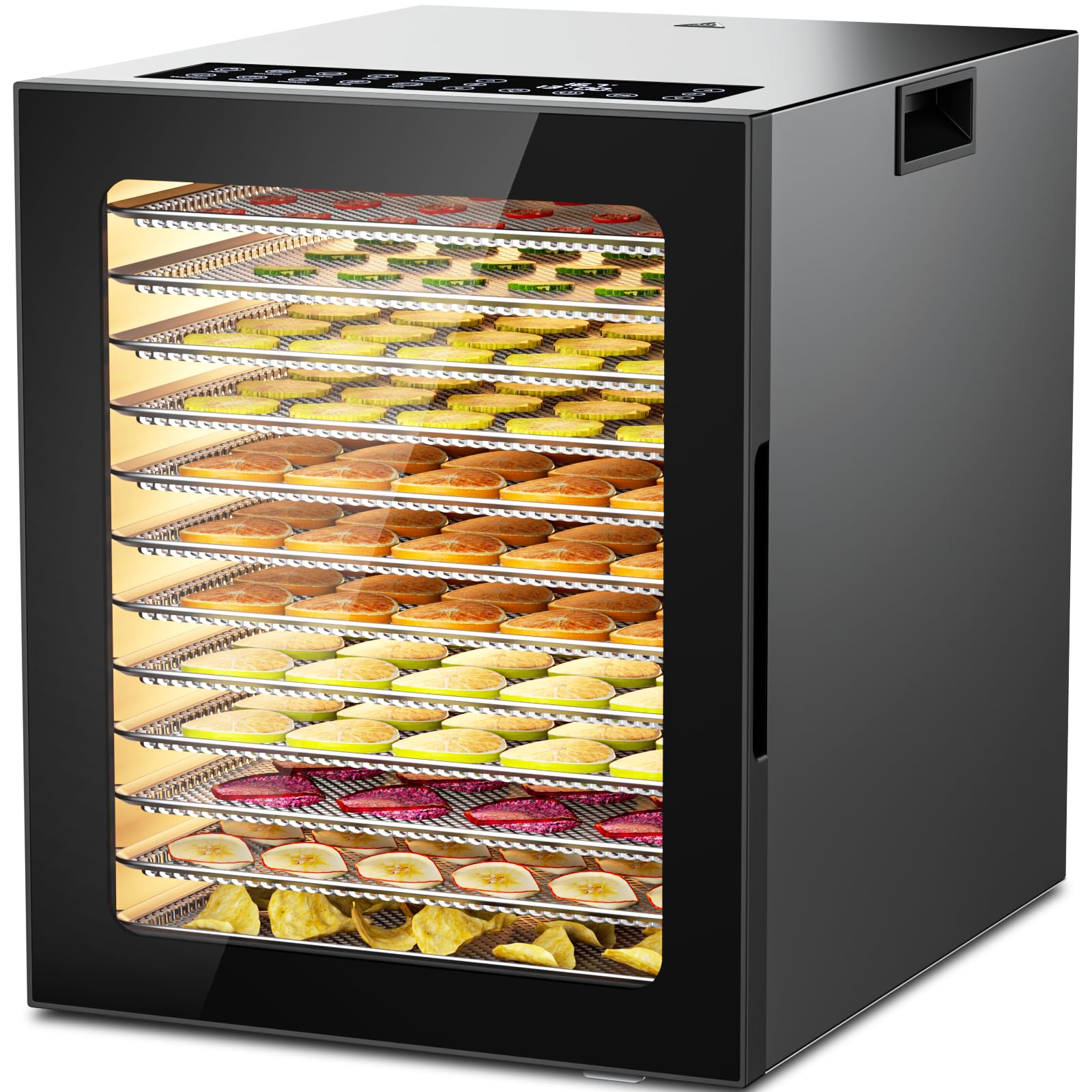 12-Tray Stainless Steel Food Dehydrator Machine - 850W Digital Food Dryer with 10 Presets, 48H Timer & Temperature Control - Perfect for Jerky, Dog Treats, Meats, Fruits & Vegetables - Ideal for Home Use, Camping & Healthy Snack Preparation