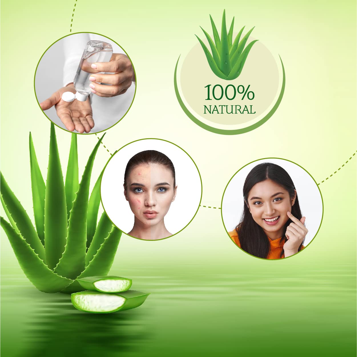 Dwibhashi Pure Aloe Vera Gel - 100g for Skin Care, Sunburn Relief & Hair Hydration | Natural Moisturizer for Face, Body & Scalp