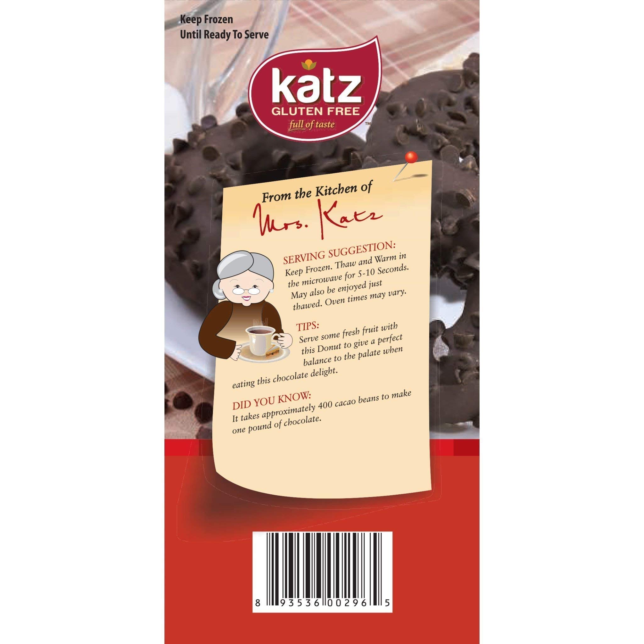 Katz Gluten Free Triple Chocolate Donuts - Dairy Free, Nut Free, Soy Free, Kosher Certified (6 Packs of 6 Donuts, 13oz) - Perfect for Allergy-Friendly Snacking, School Lunches & Special Occasions