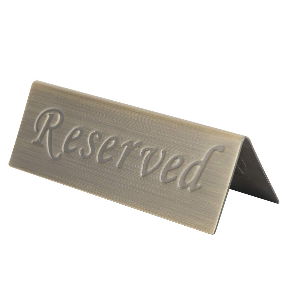 Fybida Double-Sided Table Sign - Stainless Steel Reserved Sign for Restaurants, Pubs & Events - Perfect for Outdoor Dining, Weddings & Private Parties