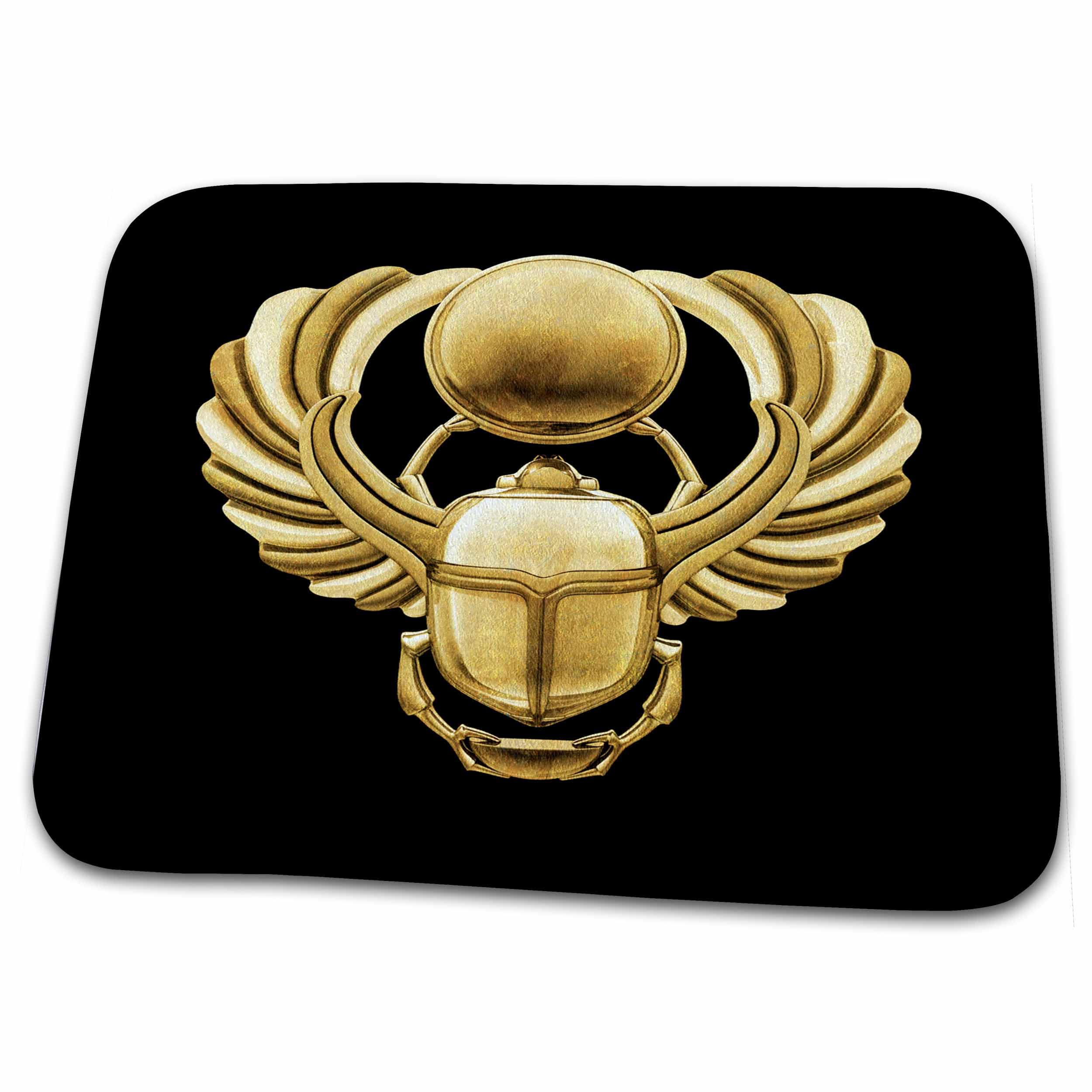 3D Rose Egyptian Scarab Beetle Bath Rug - Non-Slip Bathroom Mat with Ancient Hieroglyphic Art Design for Modern Home Decor | Perfect for Bathroom, Kitchen, or Entryway Floor Protection