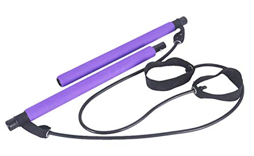 Portable Pilates Bar Kit with Resistance Bands & Door Anchor - Full Body Toning, Yoga & Home Workout Equipment for Women & Men | Perfect for Home Gym, Pilates, Yoga & Stretching Exercises