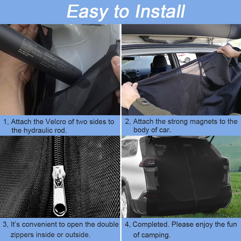 SUV MPV Car Tailgate Mosquito Net - Magnetic Mesh Screen for Car Camping, Tailgate Tent Accessories, Perfect for Outdoor Adventures and Road Trips