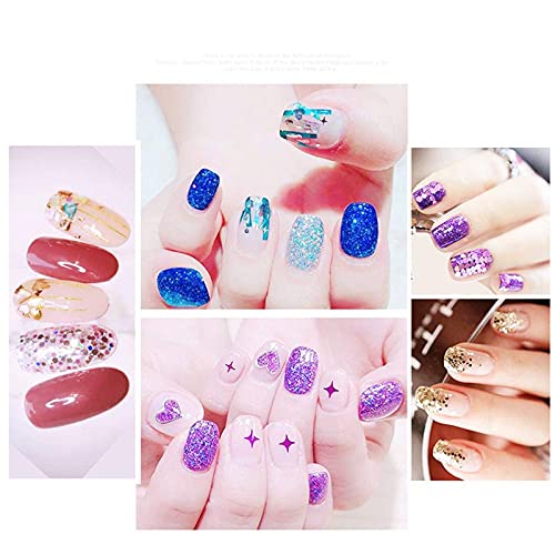 Shidara Nail Art Kit with Glitter & Sequins | 48-Piece Nail Decoration Set in Glass Bottles for Women & Teens | DIY Manicure, Party Nails, Salon Style, Gift Idea