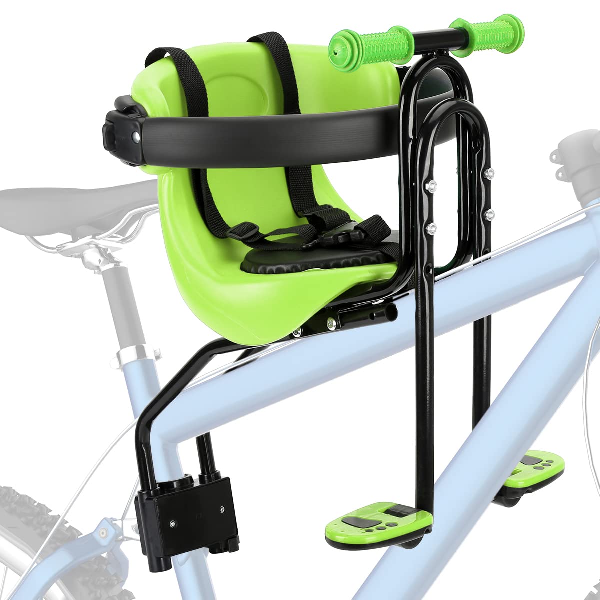 FORTOP Front Mount Baby Bike Seat for Toddlers - Adjustable Safety Belt & Handrail - Universal Fit for Adult Bicycles - Perfect for Family Rides & Outdoor Adventures