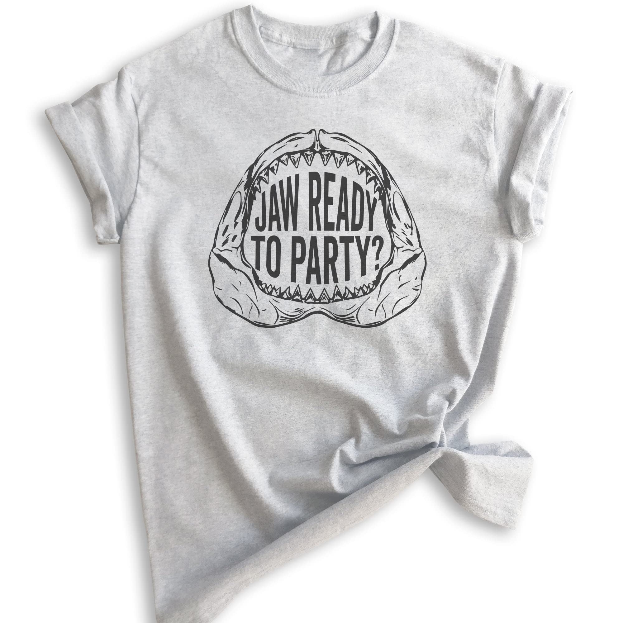 Evertree Ready to Party Shark Jaw Shirt - Unisex Men's & Women's Funny Pun T-Shirt for Casual Wear, Beach Parties & Halloween Costumes