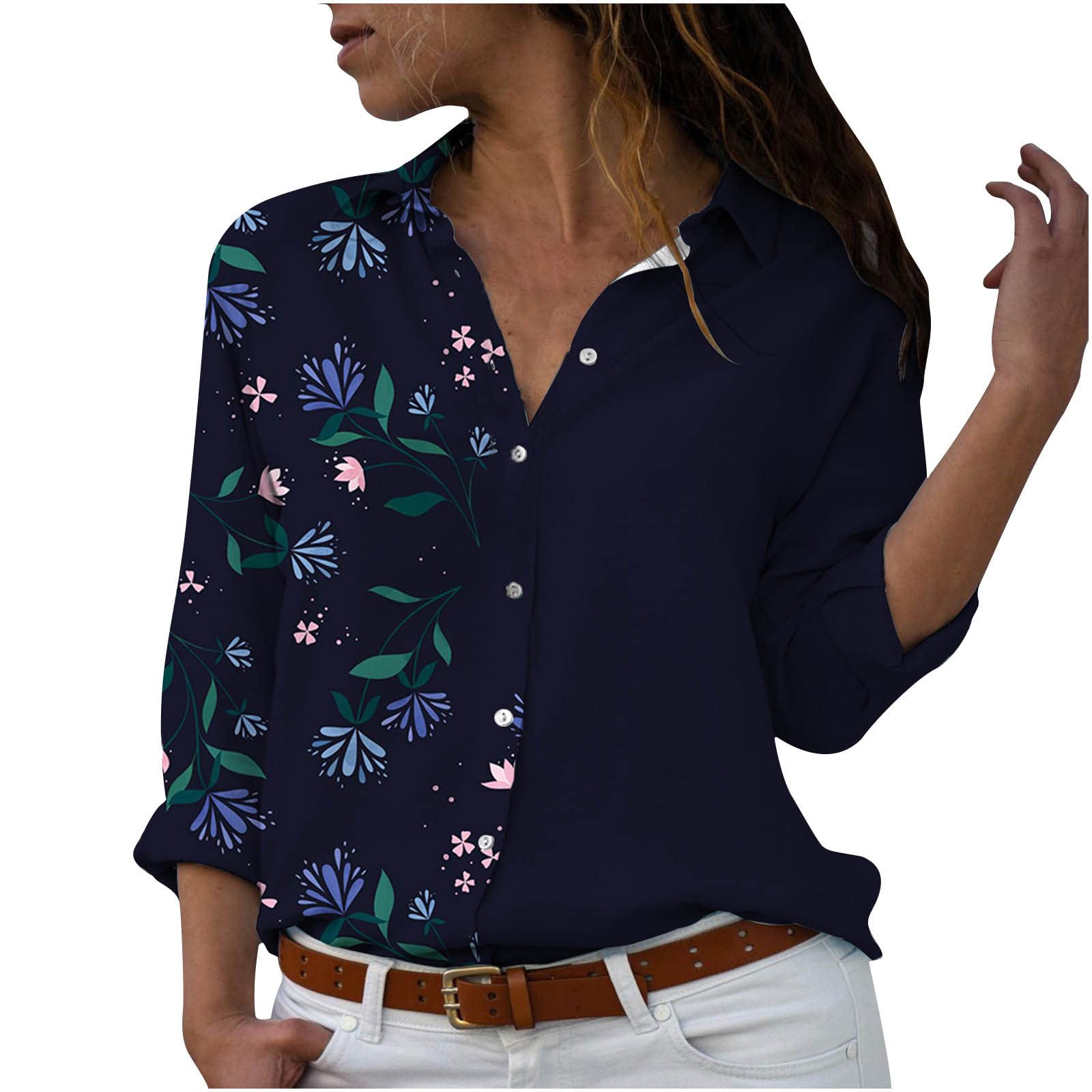 Women's Casual Long Sleeve Button Down Shirts - 2022 Spring Fashion Tops & Blouses for Work, Dating and Daily Wear