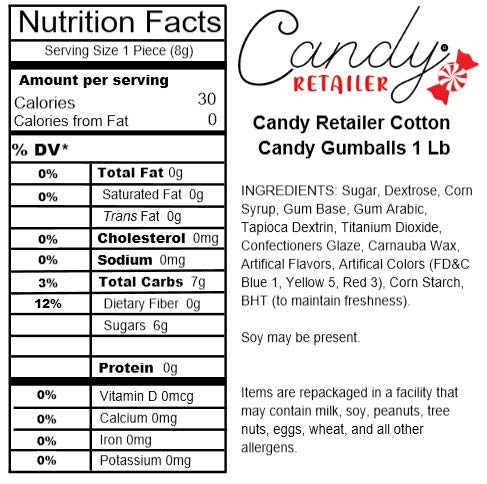 Cotton Candy Gumballs 1lb - Bulk Candy for Parties & Events