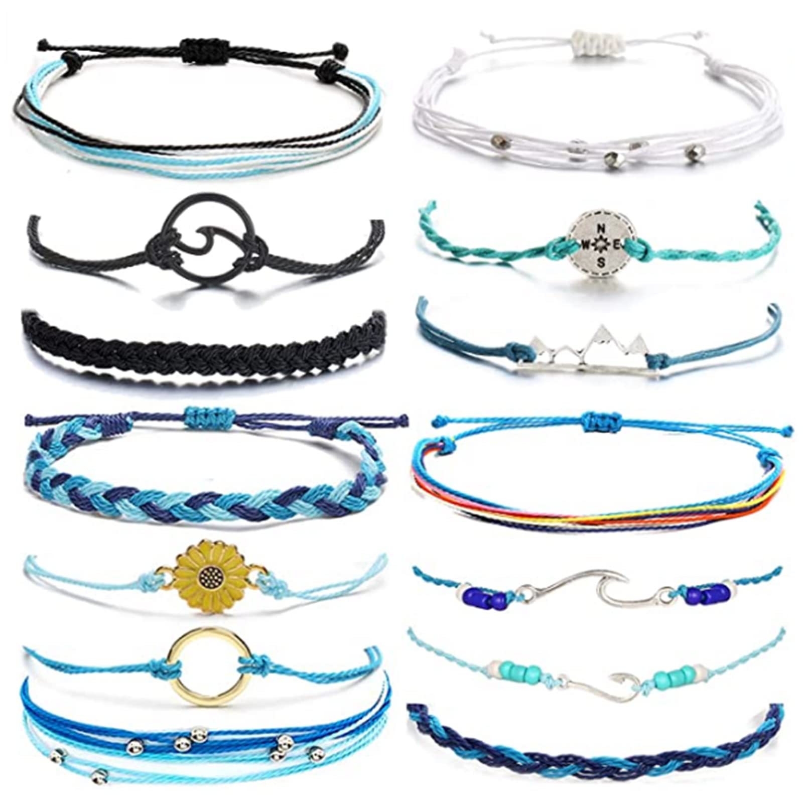 Women's Waterproof Boho Rope Ankle Bracelet - Summer Beach Jewelry for Teens & Girls - Perfect for Vacations, Pool Parties & Festival Outfits