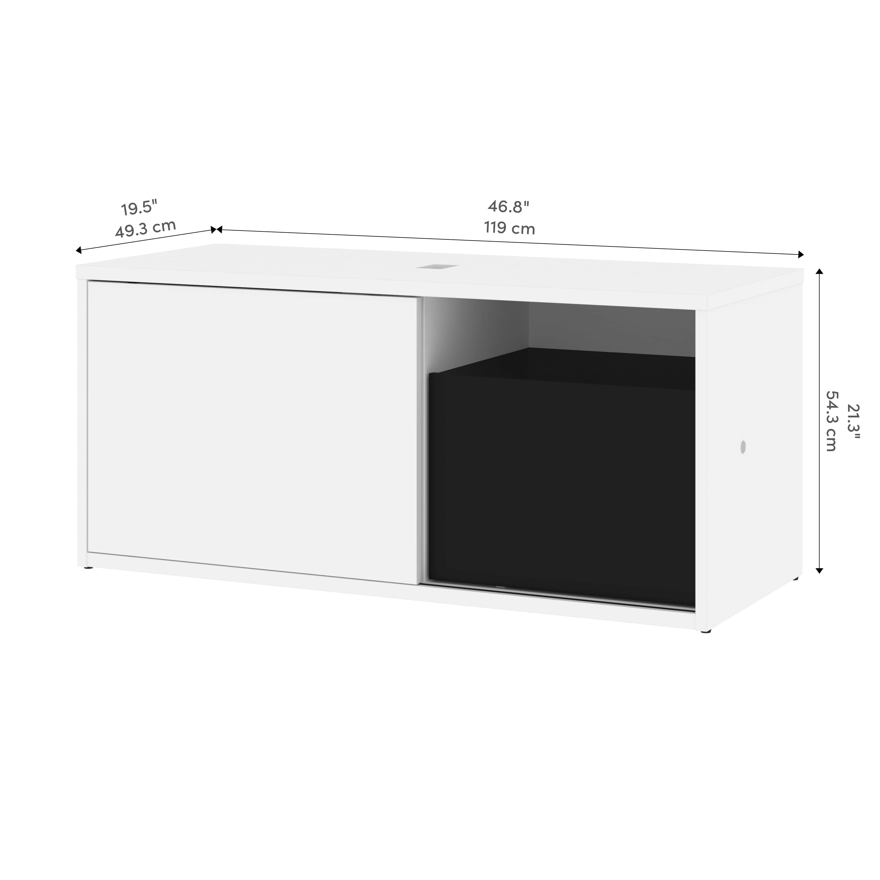 Pro Vega 47W Modern Wooden Credenza with Storage - 2 Color Options (Walnut & White) - Perfect for Living Room, Bedroom or Home Office Furniture