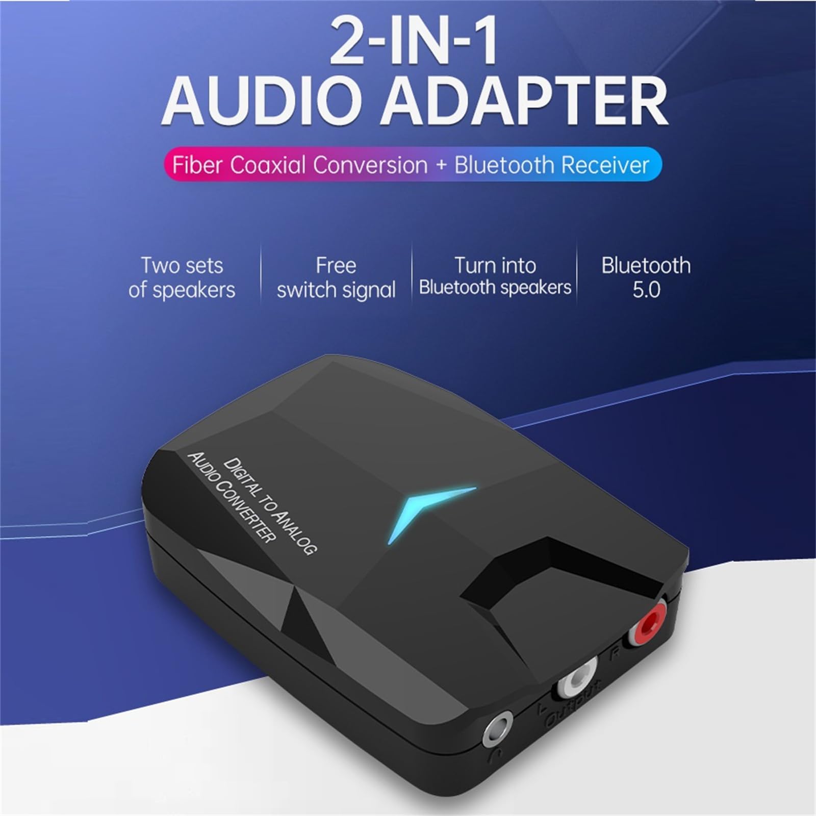 MOUDOAUER Bluetooth 5.0 Audio Transmitter & Receiver - Wireless Optical Adapter for Home Speakers, Wired Speakers & Music Streaming Systems | Perfect for Home Theater, Gaming & Multi-Room Audio Setup