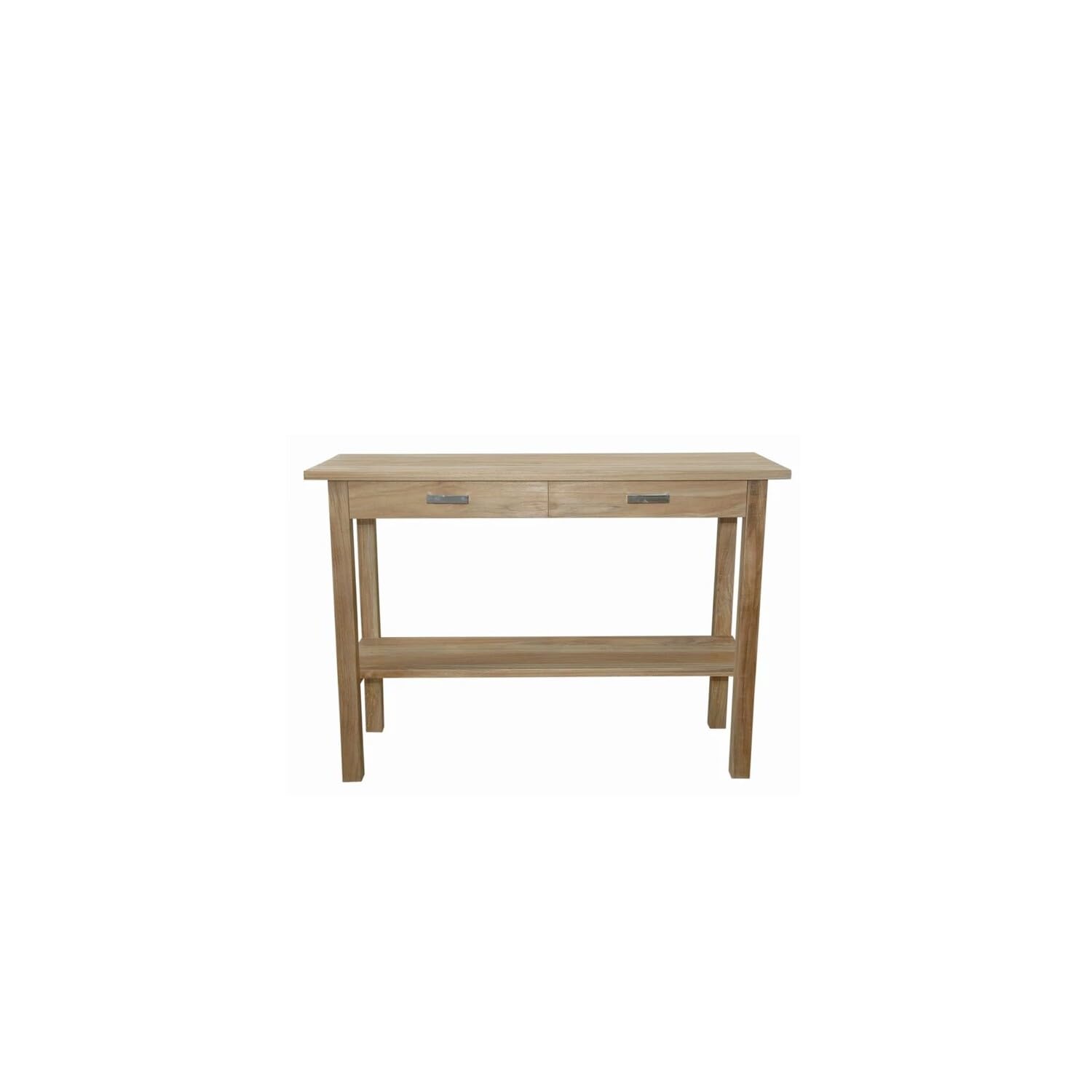 Anderson Teak Rectangular Serving Table with 2 Drawers & Shelf - Outdoor Patio Dining, Poolside Entertaining, Garden Party Buffet Table