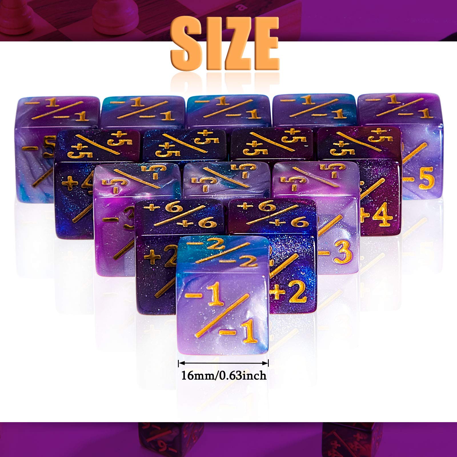 Sumind 24-Piece MTG Dice Counter Set - Magic The Gathering Life & Loyalty Counters, D6 Gaming Dice for MTG, CCG, and Card Game Accessories - Perfect for Tournaments, Game Nights & Collectors
