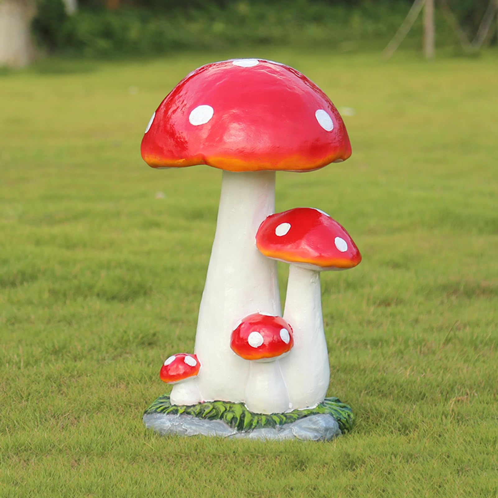POCHY Garden Mushroom Figurines - Cute Resin Mushroom Sculptures for Micro Landscape, Flower Pot & Yard Decor - Perfect for Fairy Gardens, Terrariums, and Outdoor Lawn Ornaments