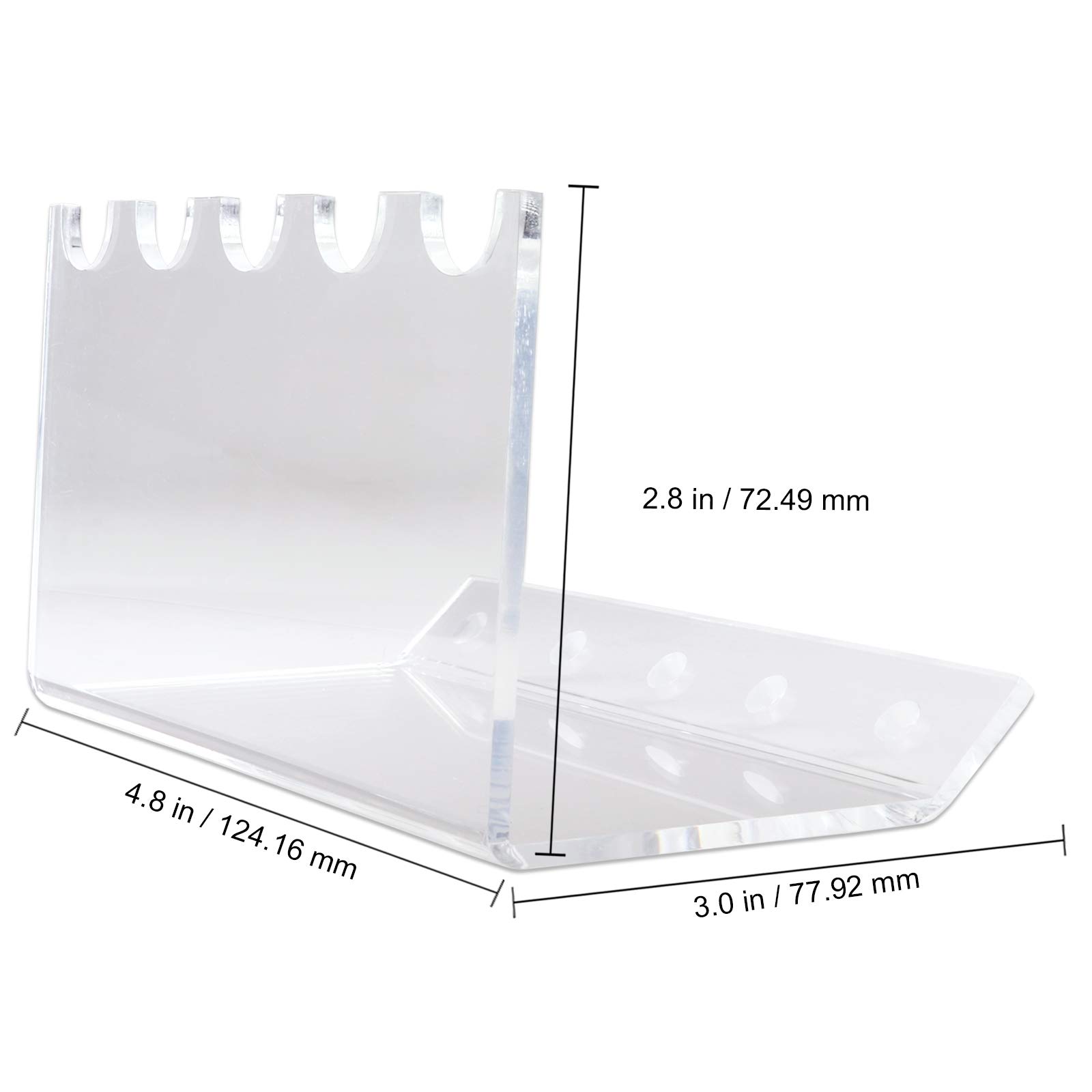 Beauticom 5-Slot Clear Acrylic Makeup Brush Holder - Vertical Stand for Cosmetic Brushes, Powder Brushes, Nail Art Tools, Pens & Markers (20-Piece Set) - Perfect for Salon, Vanity & Bathroom Organization