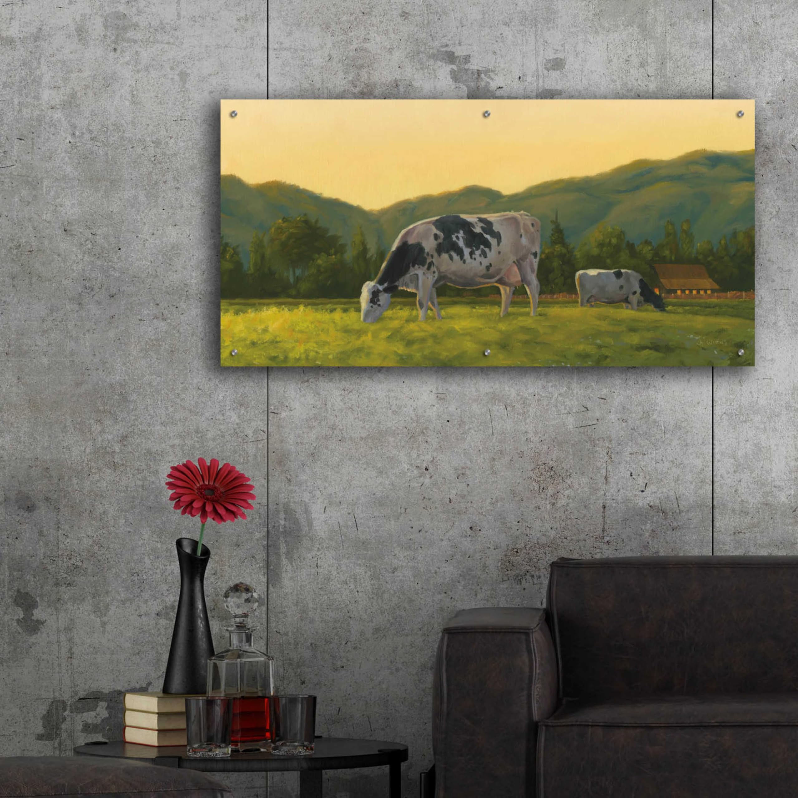 Farm Life III by James Wiens - 48x24 Inch Acrylic Glass Wall Art Painting - Modern Farmhouse Decor for Living Room, Bedroom & Office