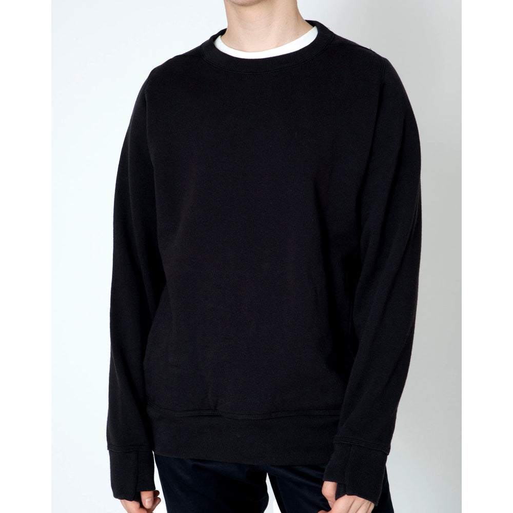 NONNATIVE DWELLER Crewneck Cotton Sweatshirt - Navy Blue Pullover for Men | Casual Streetwear & Loungewear for Everyday Comfort