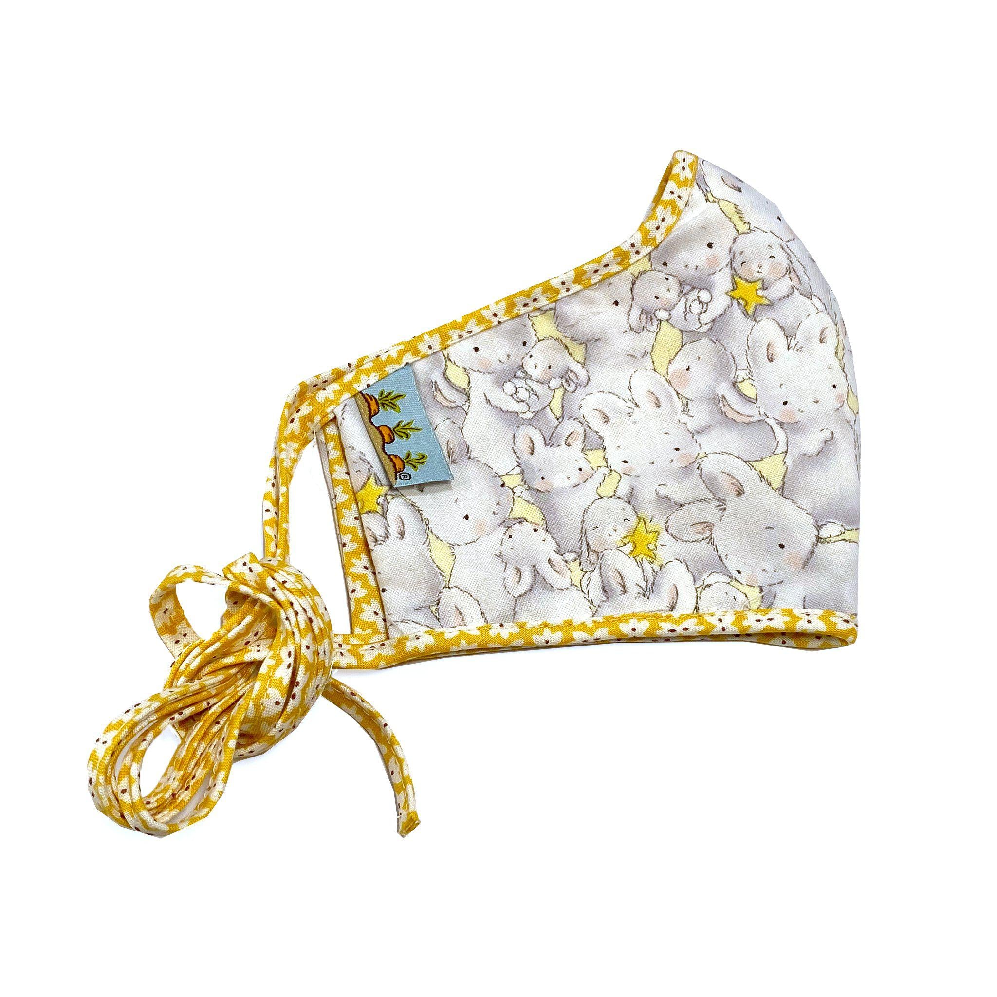 Retired Adult Cloth Face Mask - Bloom Bunnies Design | Reusable Washable Fabric Mask for Daily Use, Outdoors & Travel