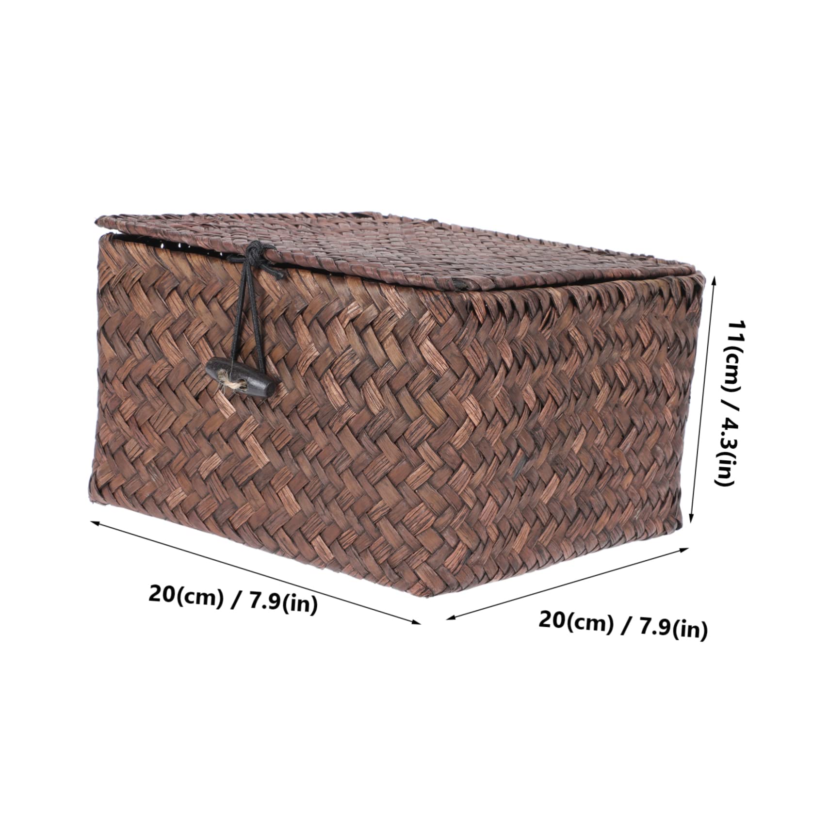 STOBAZA Seagrass Woven Storage Basket with Lid - Natural Home Organization Bin for Laundry, Toys, Blankets & Clothes | Stylish Decorative Storage Solution for Living Room, Bedroom & Nursery | Eco-Friendly Household Organizer