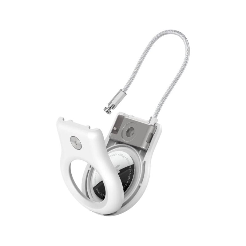 Premium Belkin Security Keychain for Apple AirTag - White | Secure & Stylish Key Holder for Travel, Luggage & Everyday Use