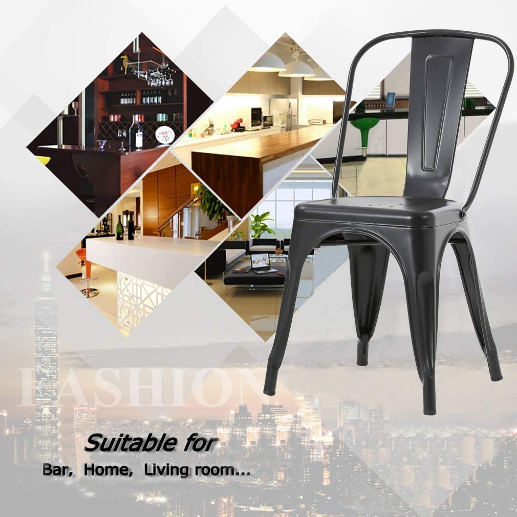 4-Pack Metal Dining Chairs Set - 17.5