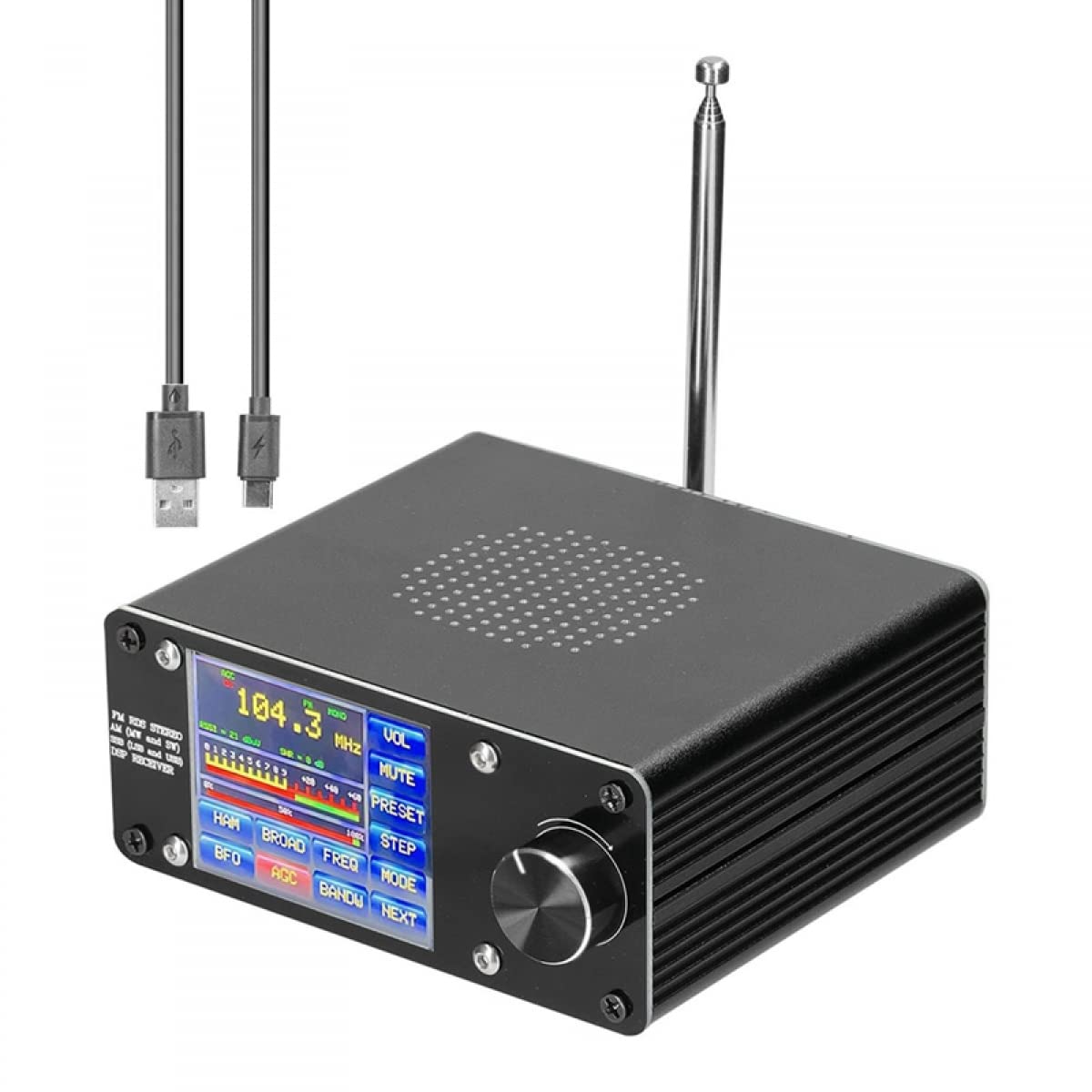 DAZZLEEX ATS-100 Digital Radio Receiver with SI4732/SI4735 Chip - Full Band AM/FM/SW/LW SSB (LSB/USB) for Emergency, Travel & Outdoor Adventures
