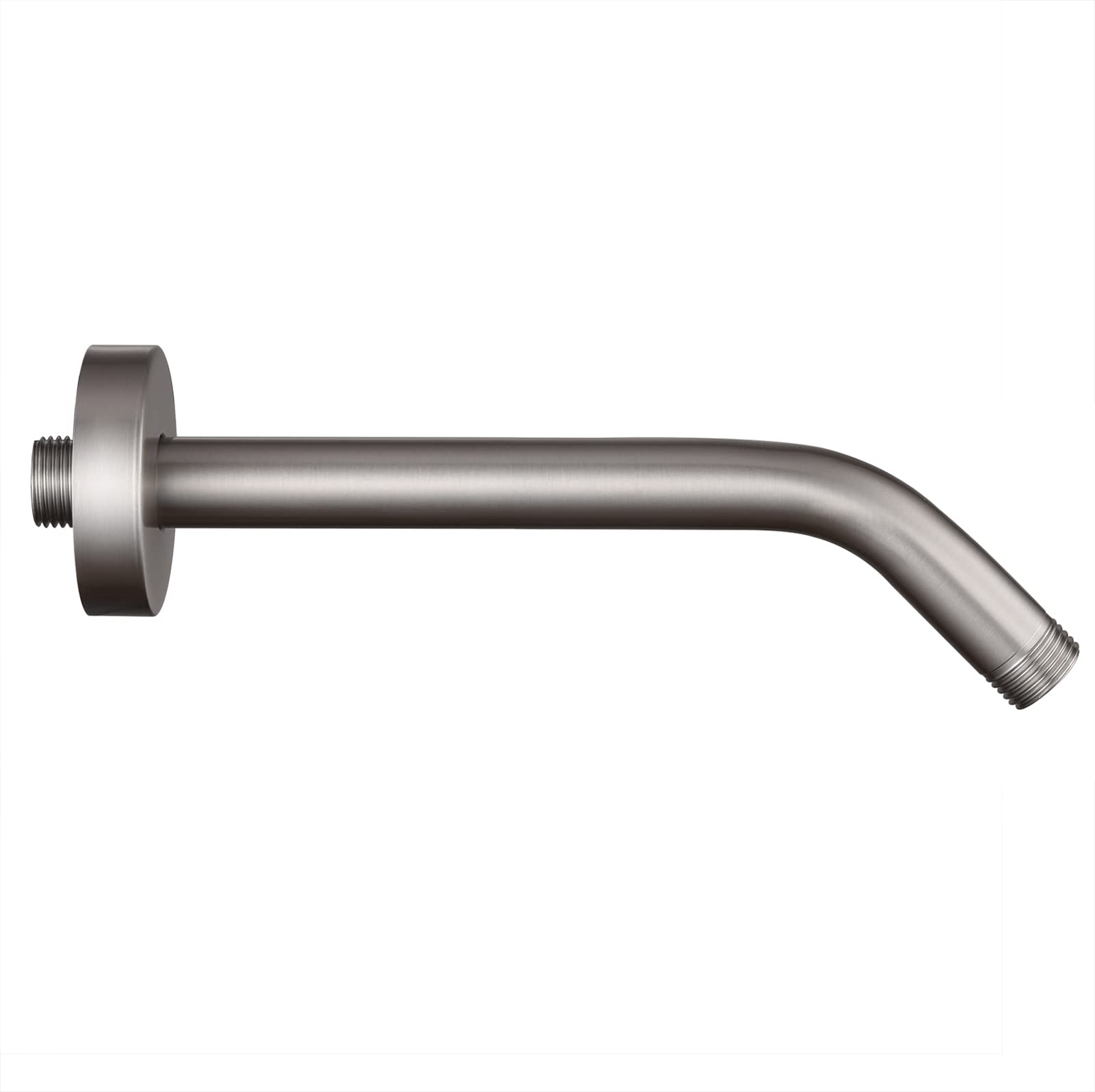 Enoughtmen 10 Inch Brushed Nickel Shower Arm with Flange - Stainless Steel Shower Head Extension Arm for Fixed Shower Heads - Wall Mounted Shower Extender for Bathroom & Spa Renovation