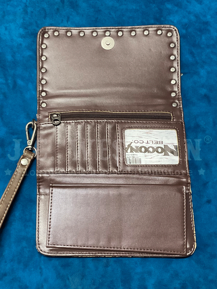 Nocona Women's Lydia Clutch Wallet - Genuine Leather Crossbody Purse with RFID Protection for Everyday Use, Travel & Night Out | Tan N7511241