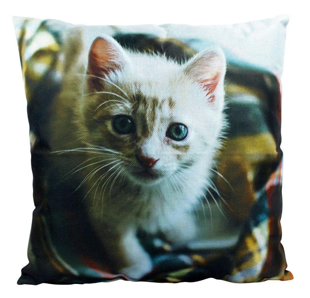 Cute Cat Throw Pillow Cover - Soft Cat Decor for Home, Gifts for Cat Lovers - Perfect for Sofa, Bed, Nursery & Photo Props