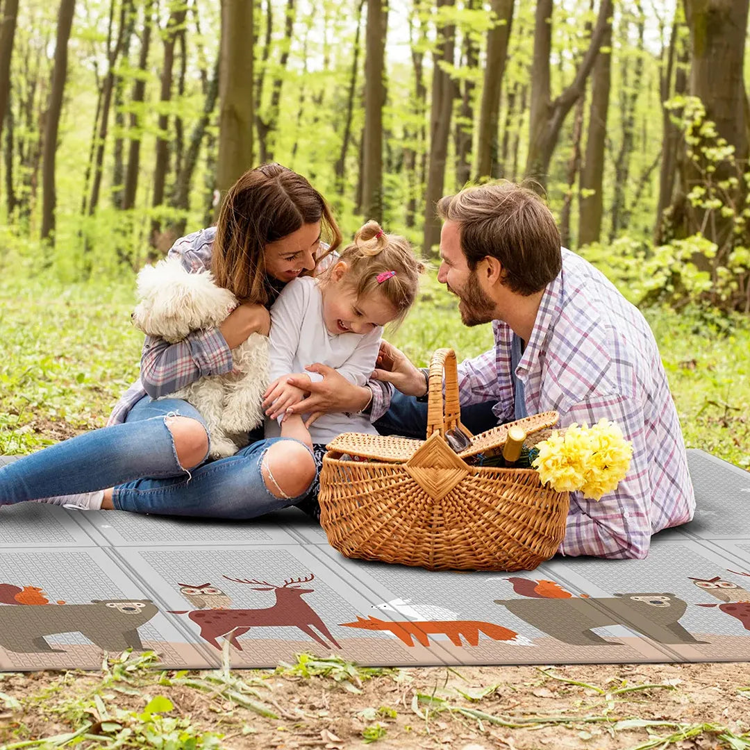 Midnight Friends Portable Play Mat - Soft & Foldable Baby Playmat for Indoor & Outdoor Use - Perfect for Tummy Time, Crawling & Playtime